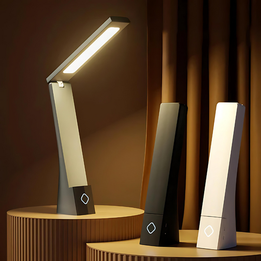 Foldable LED Desk Lamp – Touch Control, Black and White Design