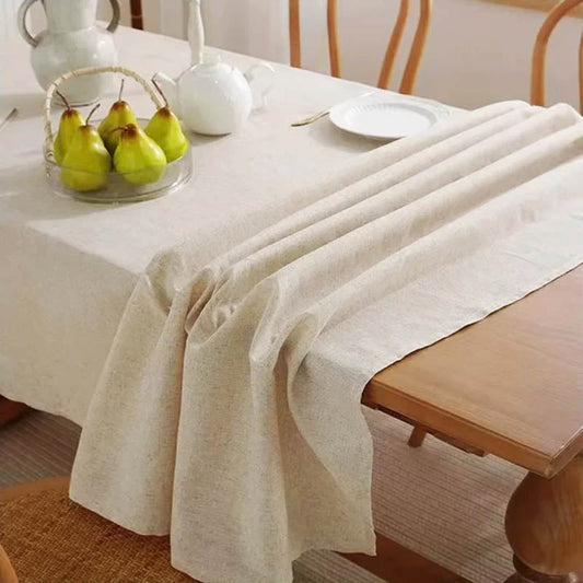 Ecru Minimalist Tablecloth for Dining Room or Table Setting