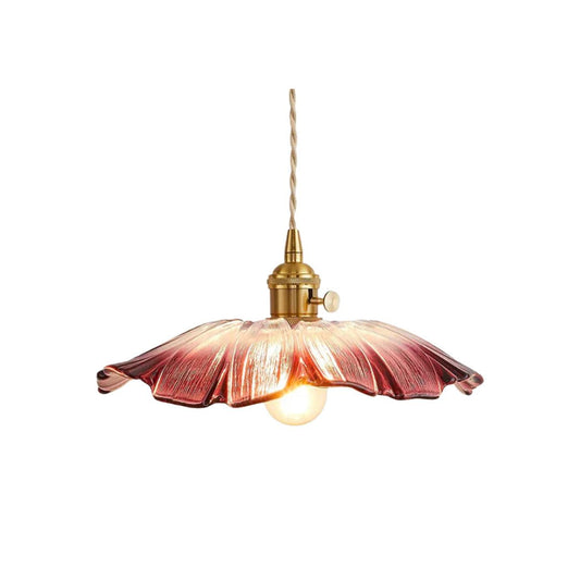 Deep Red Flower Pendant Lamp for Dining Table or Living Room