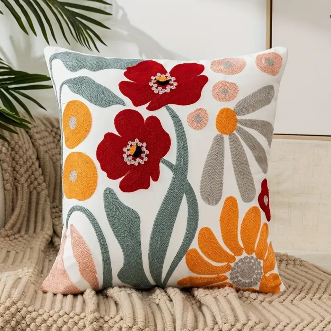 Decorative Cushion with Floral Print for Sofa or Armchair