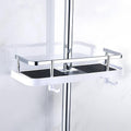 White Compact Shower Shelf – No Drill Bathroom Organizer