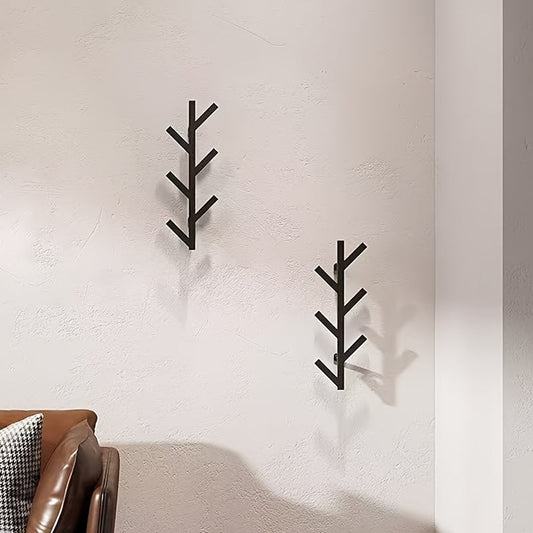 Wall-Mounted Clothes Rack with Gold-Colored Pipes