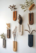 Rustic Wood Plant Holders Set – 7-Piece for Modern or Boho Decor