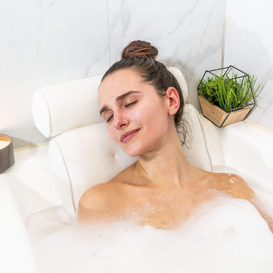 Ergonomic Double-Padded Bath Pillow with Anti-Slip Design