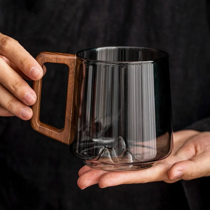 Tinted Coffee Cup with Contrast Handle for Coffee or Tea