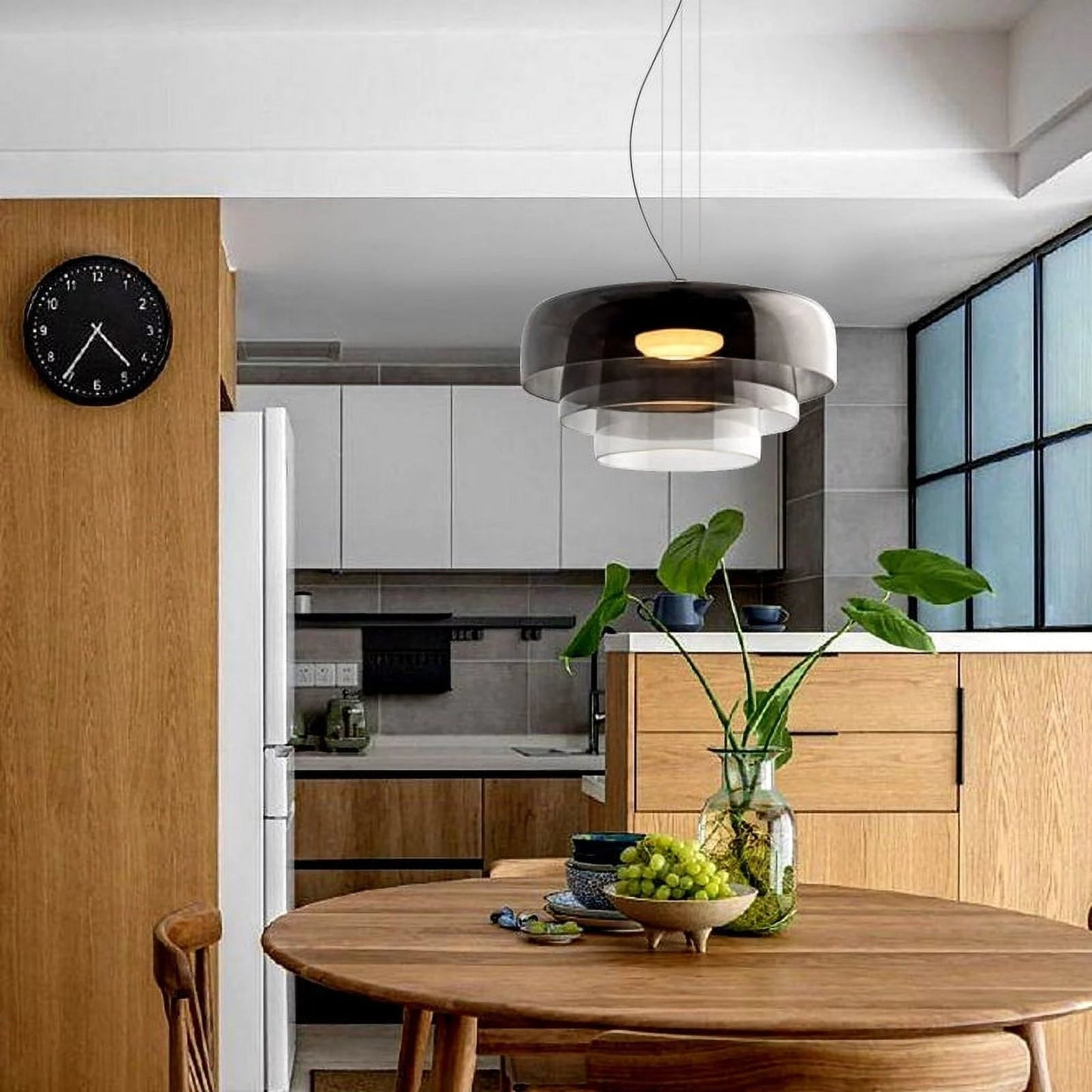 Layered Pendant Light – Modern Design in Orange, Green, Gray - view 8