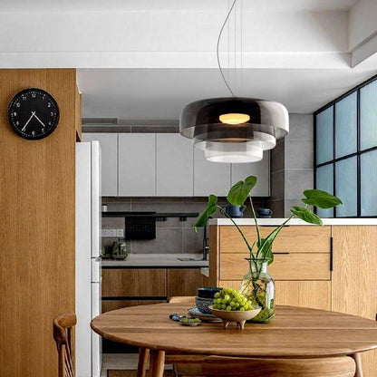 Layered Pendant Light – Modern Design in Orange, Green, Gray - view 8