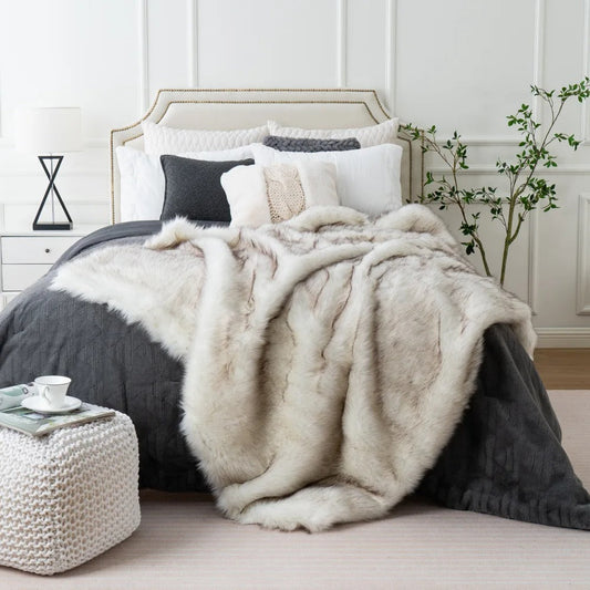 Soft Gray Blanket - Elegant Accent for Living Room or Bedroom