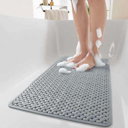 GripMaster Non-Slip White Bath Mat for Easy Maintenance