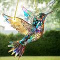 Hummingbird Glass Sun Catcher for Window or Garden Decor