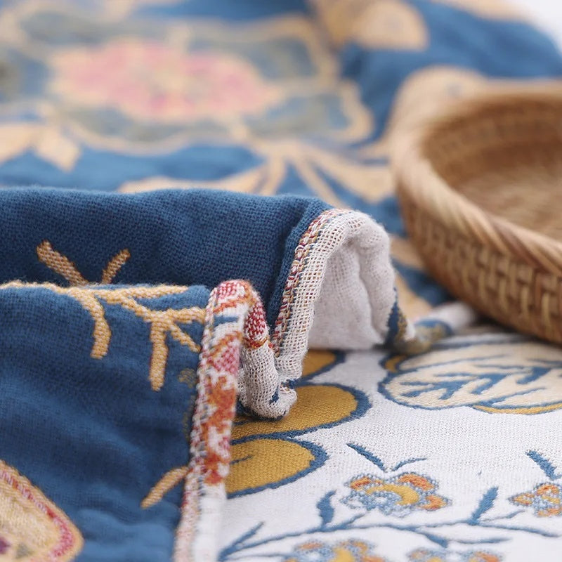 Lightweight Floral Throw with Fringe for Sofa or Bedroom - view 7