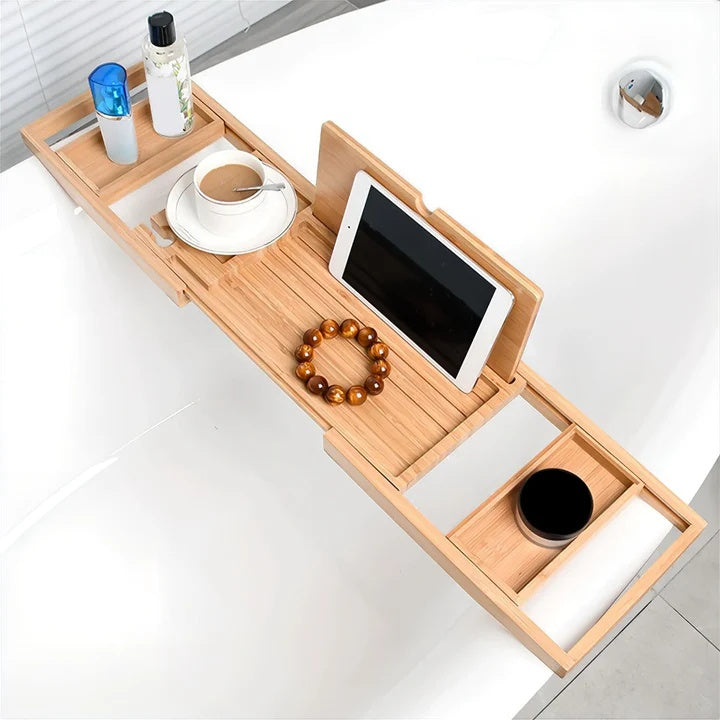Expandable Bathtub Caddy with Book, Phone, and Drink Holder - view 4