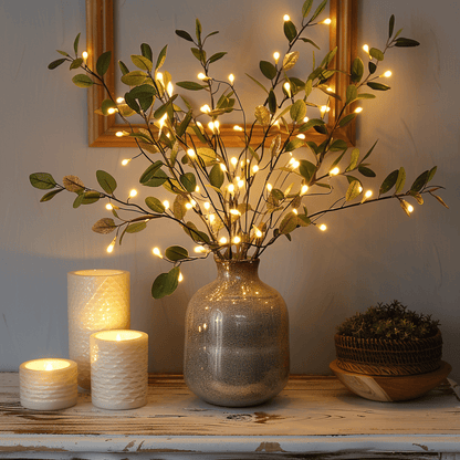Olive Branch Fairy Lamp – Adjustable Warm LED Lighting for Home Decor - view 6