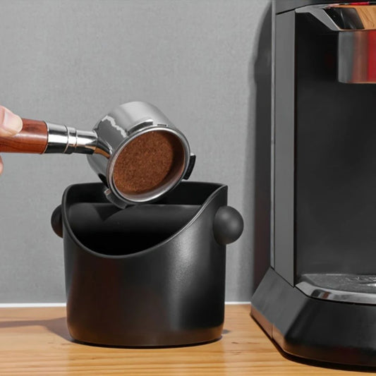 Coffee Knock Box - Black, Modern Design for Home Barista or Cafe