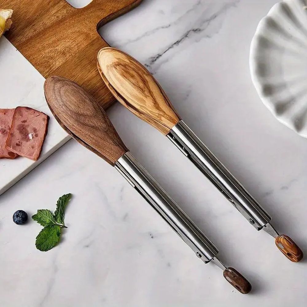 Kitchen Tongs Set with Locking Hinge for Grilling and Serving