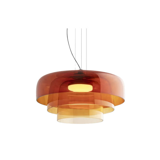 Layered Pendant Light – Modern Design in Orange, Green, Gray