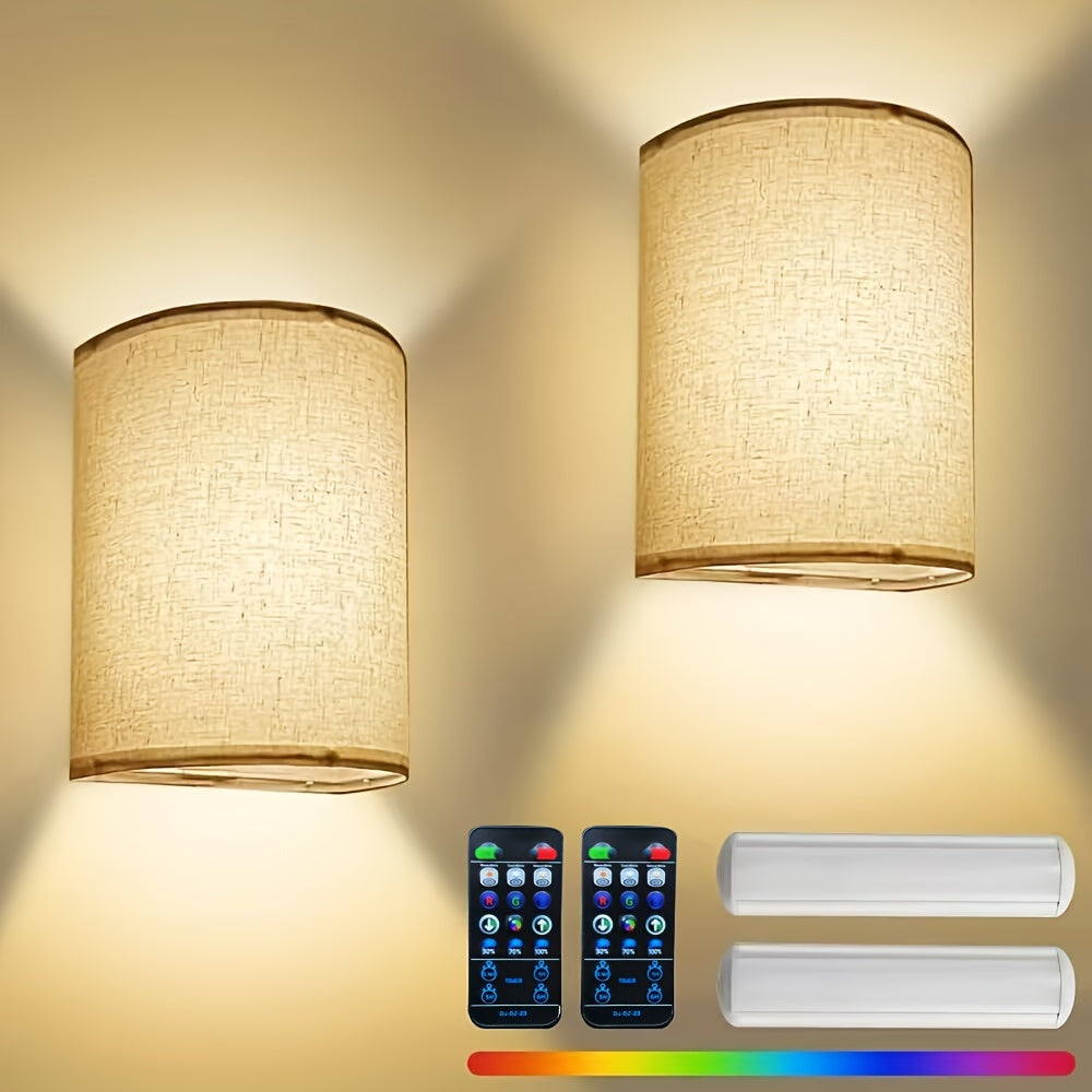 Dimmable Wall Lamp with Remote Control – 2-Pack