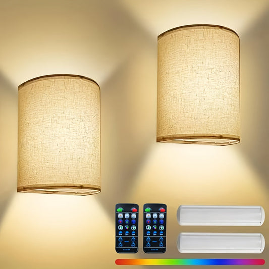 Dimmable Wall Lamp with Remote Control – 2-Pack