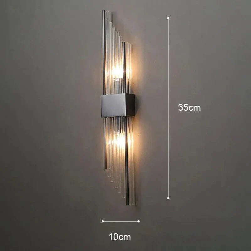 Modern Black and Gold Wall Lamp with Sparkling Accent - view 10