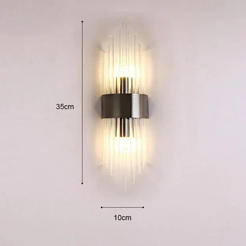 Modern Black and Gold Wall Lamp with Sparkling Accent - view 15