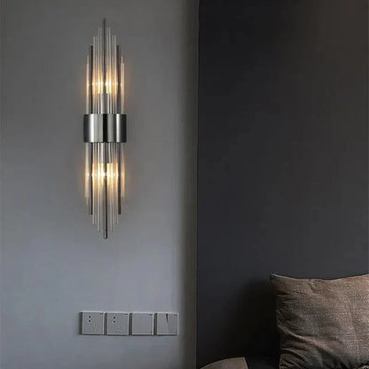 Modern Black and Gold Wall Lamp with Sparkling Accent - view 3