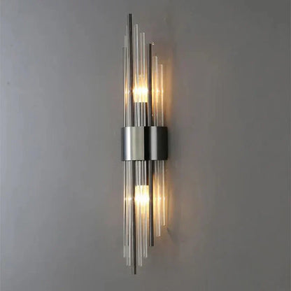 Modern Black and Gold Wall Lamp with Sparkling Accent - view 5