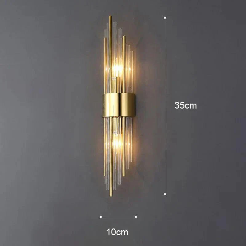 Modern Black and Gold Wall Lamp with Sparkling Accent - view 7