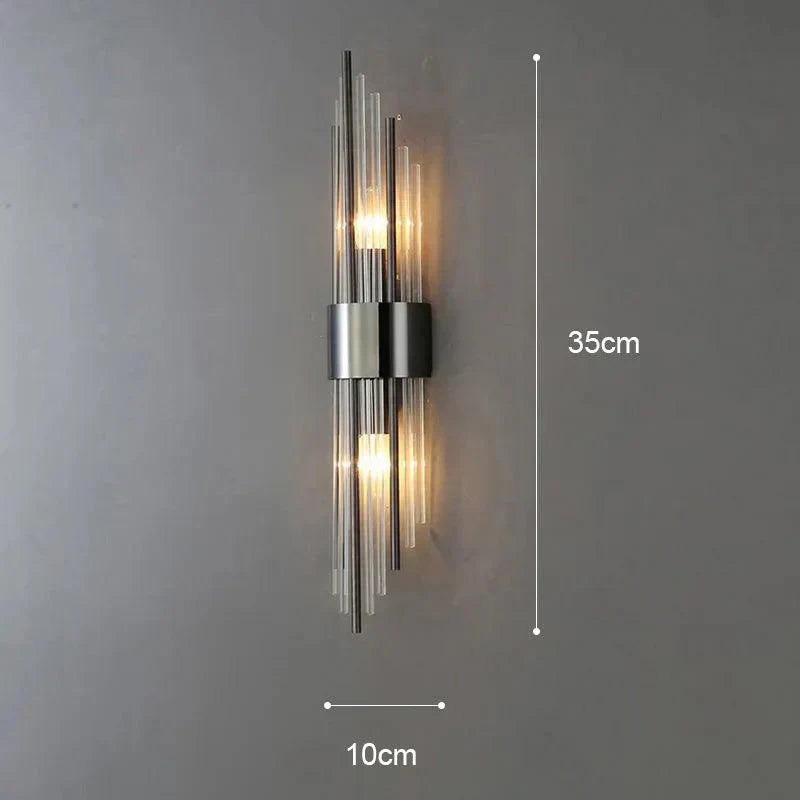 Modern Black and Gold Wall Lamp with Sparkling Accent - view 8