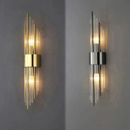 Modern Black and Gold Wall Lamp with Sparkling Accent