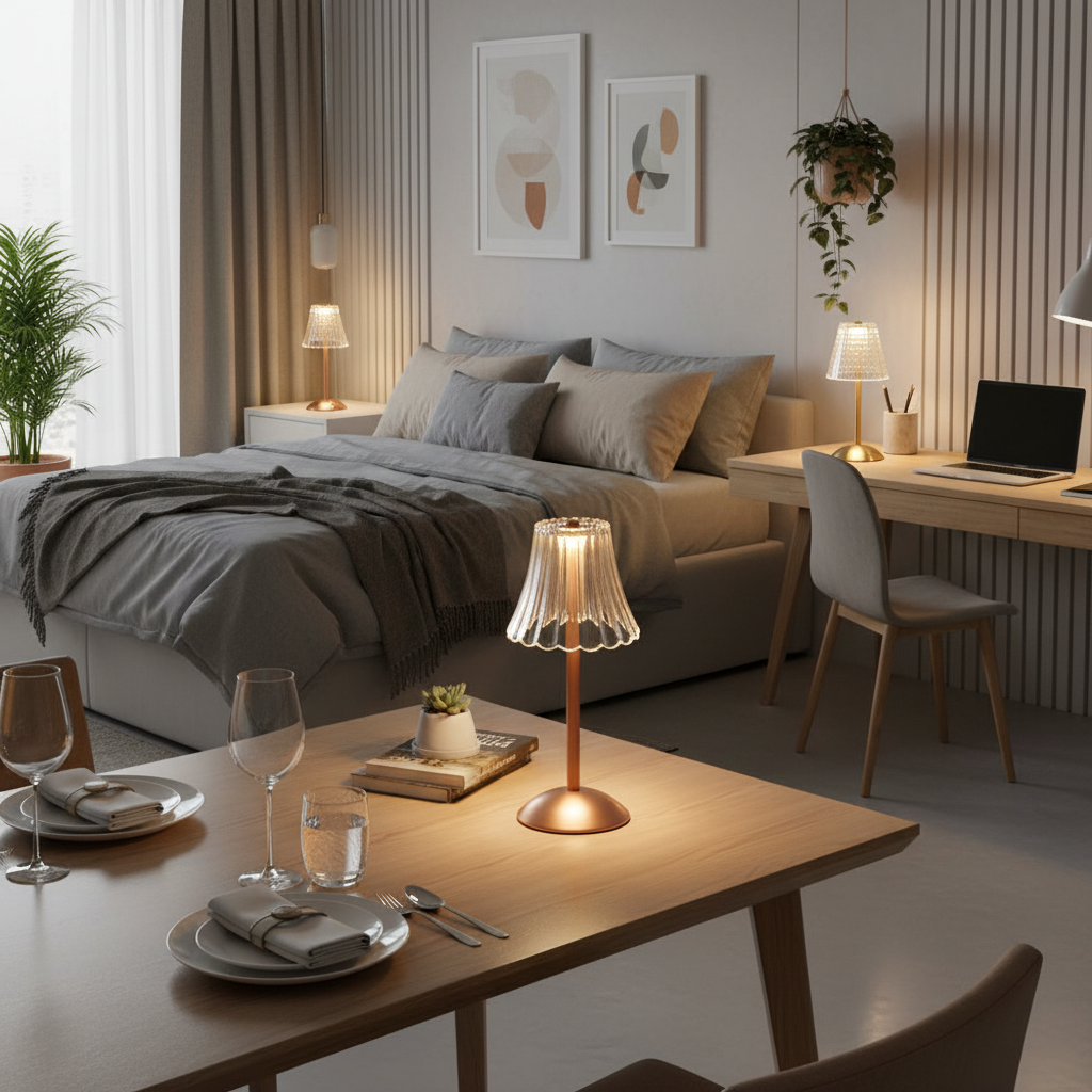 Trådlampe – Vintage Design med Genopladelig LED og Touchbetjening til Stue eller Soveværelse – view 12