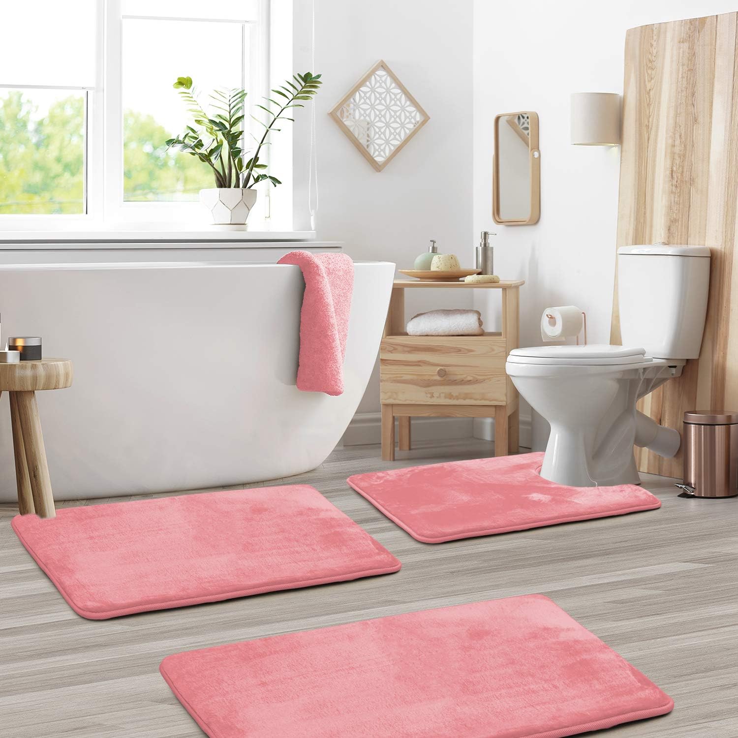 Memory Foam Bath Mat Set – Soft Velvet, Non-Slip for Bathroom – view 5