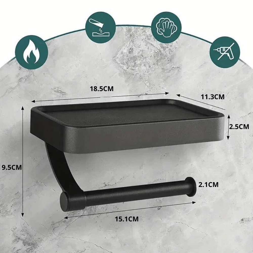 Toilet Paper Holder with Storage Drawer - Minimalist Design - view 5