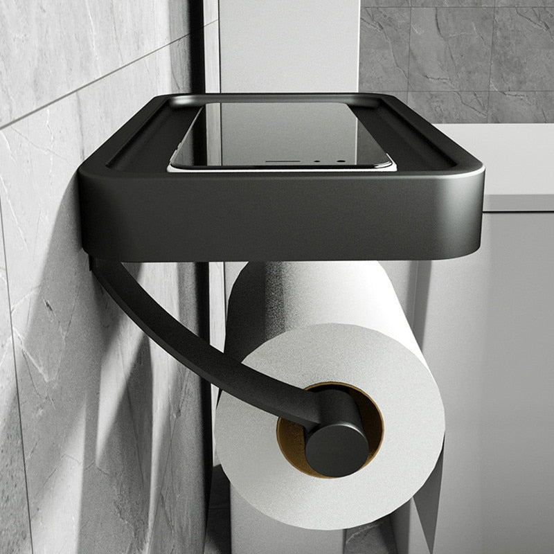 Toilet Paper Holder with Storage Drawer - Minimalist Design - view 4
