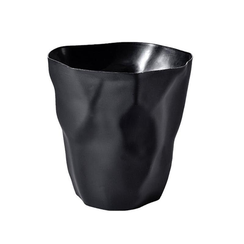 Geometric Trash Can – Matte Black, Compact for Bathroom or Office - view 4