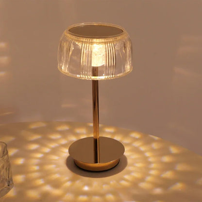 Rechargeable Dimmable Table Lamp – Gold, for Bedroom or Living Room