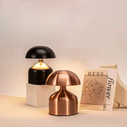 Rechargeable Retro Mushroom Table Lamp – Dimmable Touch Control