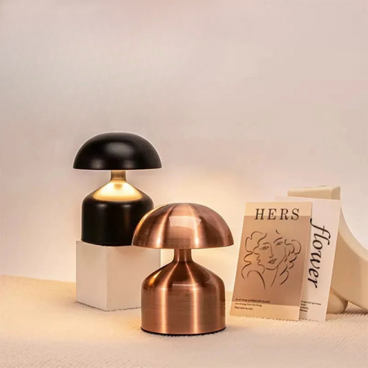 Rechargeable Retro Mushroom Table Lamp – Dimmable Touch Control