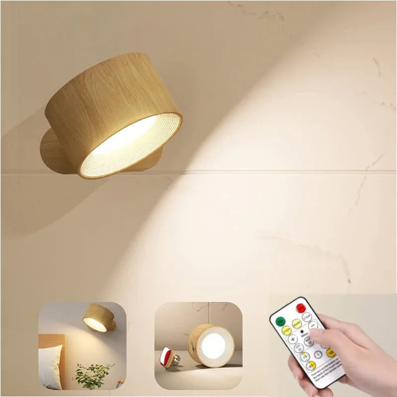 Rechargeable White Cylindrical Wall Lamp with Remote Control