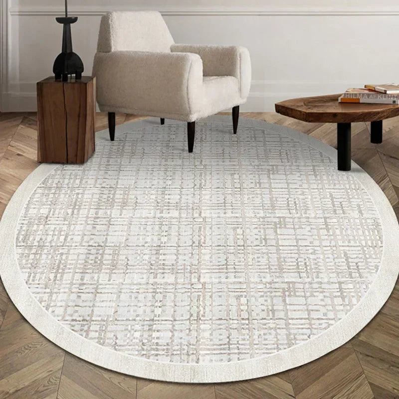 Soft Round Rug - Minimalist Design for Living Room or Bedroom