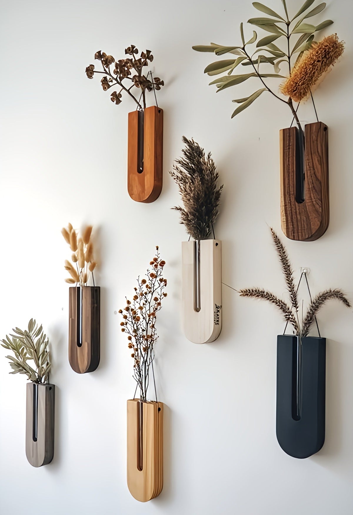 Rustic Wall Plant Holders - 7-Piece Set for Modern or Boho Interiors