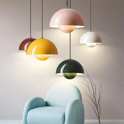 Scandinavian Pendant Light - Matte Black, Semi-Round Shape