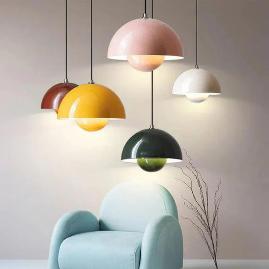 Scandinavian Pendant Light - Matte Black, Semi-Round Shape