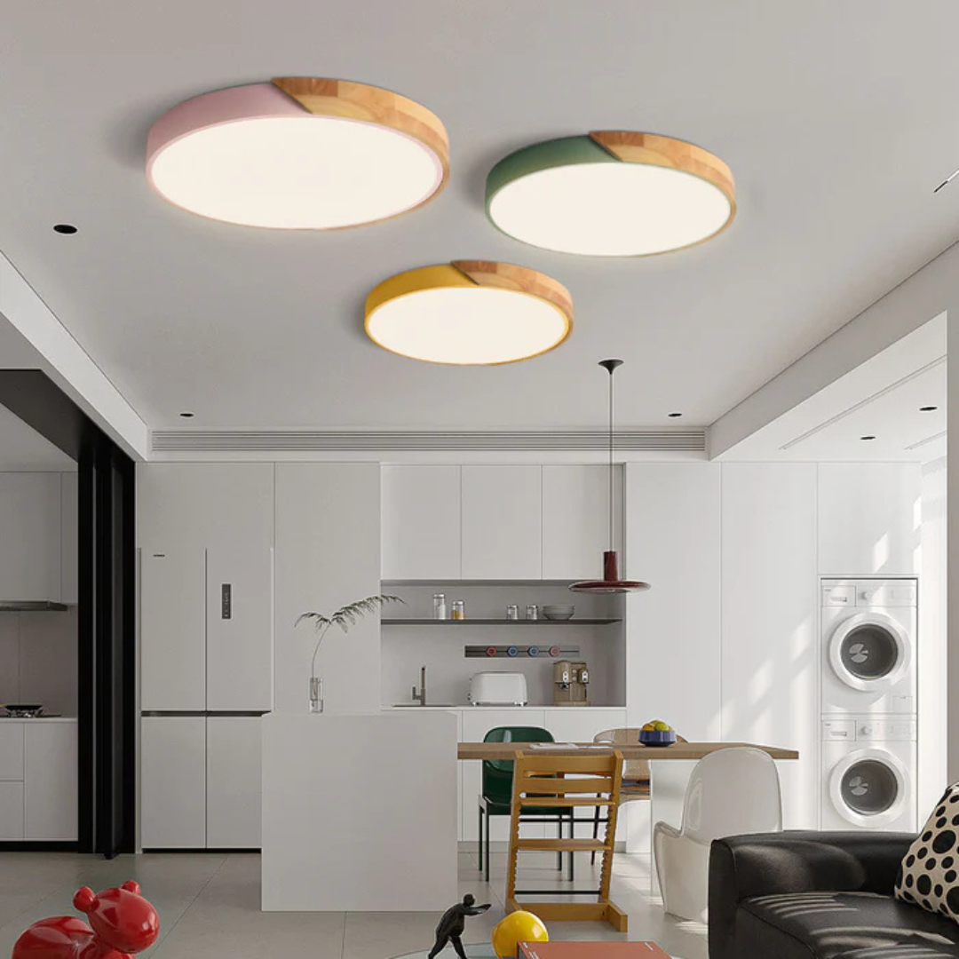 Scandinavian LED Ceiling Lamp – Warm Natural Look, Modern Style