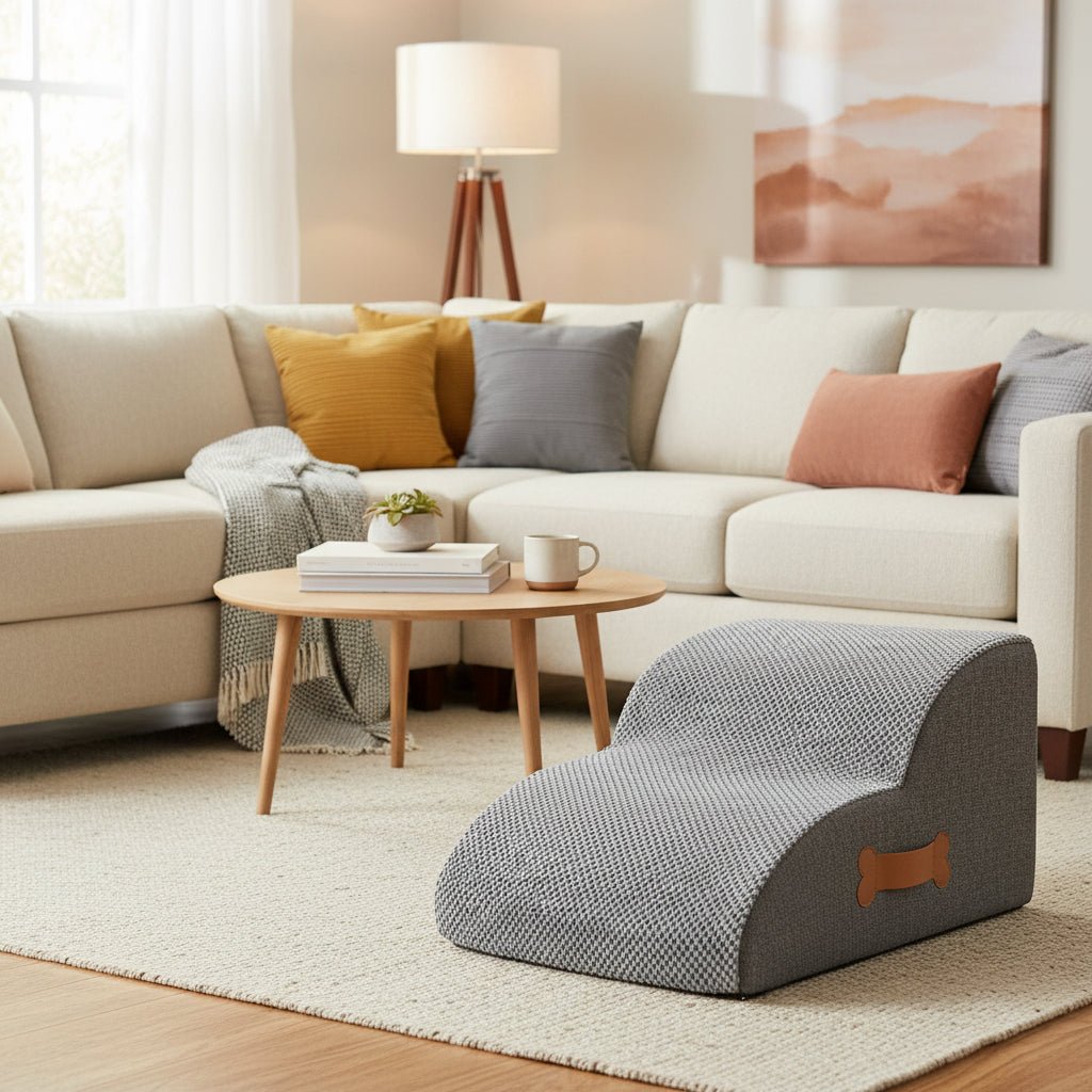 Velvet Dog Steps with Non-Slip Design, 2 or 3 Steps for Bed or Couch – view 2