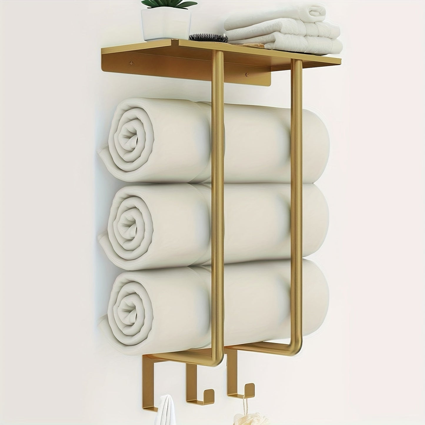 Towel Holder with Gold Accents for Modern Bathrooms
