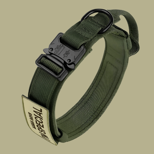 Adjustable Black Nylon Tactical Dog Collar Set for Medium to Large Dogs – view 3