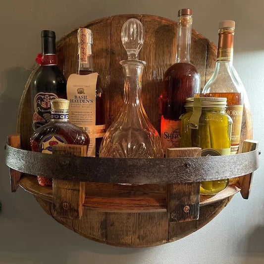 Wall-Mounted Drinks Display - Industrial Style for Kitchen or Home Bar
