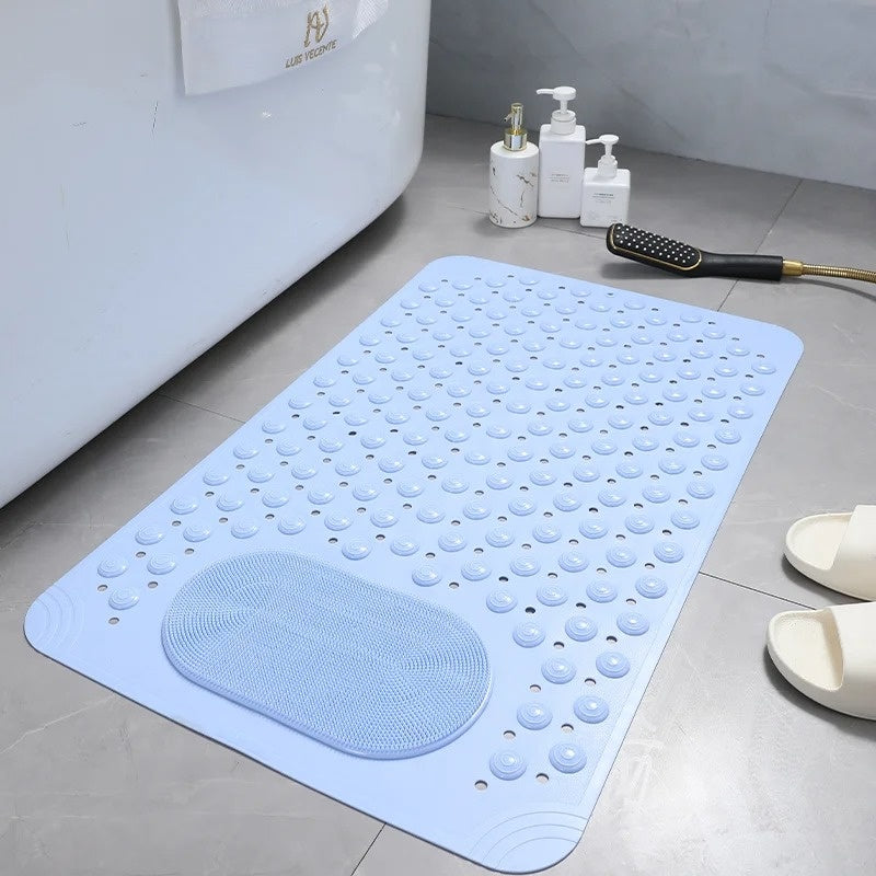 Non-Slip Transparent Shower Mat with Foot Scrubber for Safety - view 4