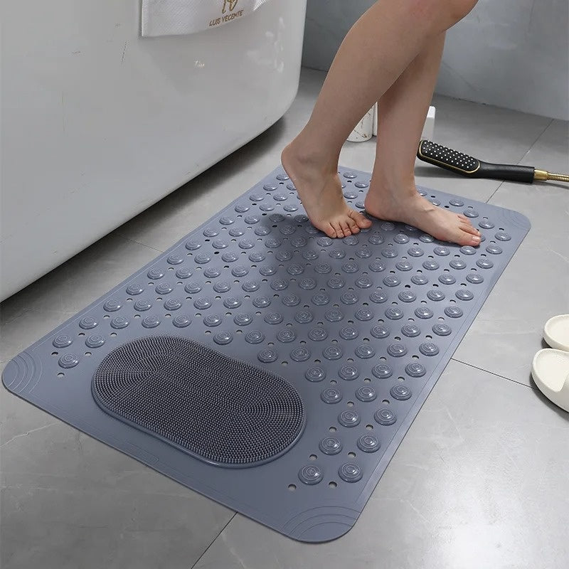 Non-Slip Transparent Shower Mat with Foot Scrubber for Safety - view 5
