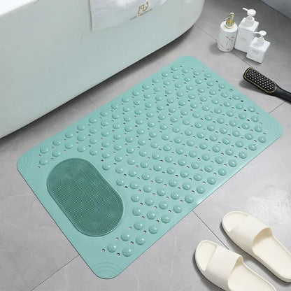 Non-Slip Transparent Shower Mat with Foot Scrubber for Safety - view 6